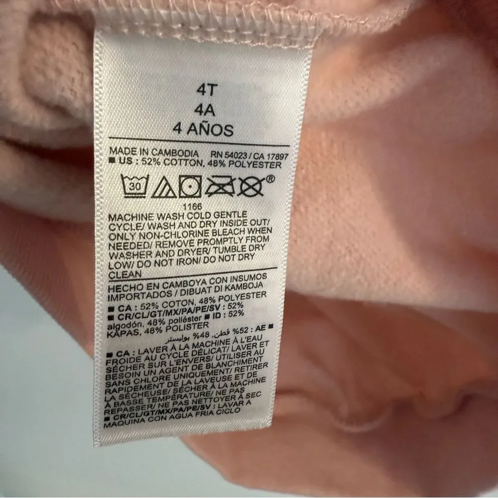 Old Navy Color-Blocked French Terry Hoodie Dress for Toddler Girls 4T Pink